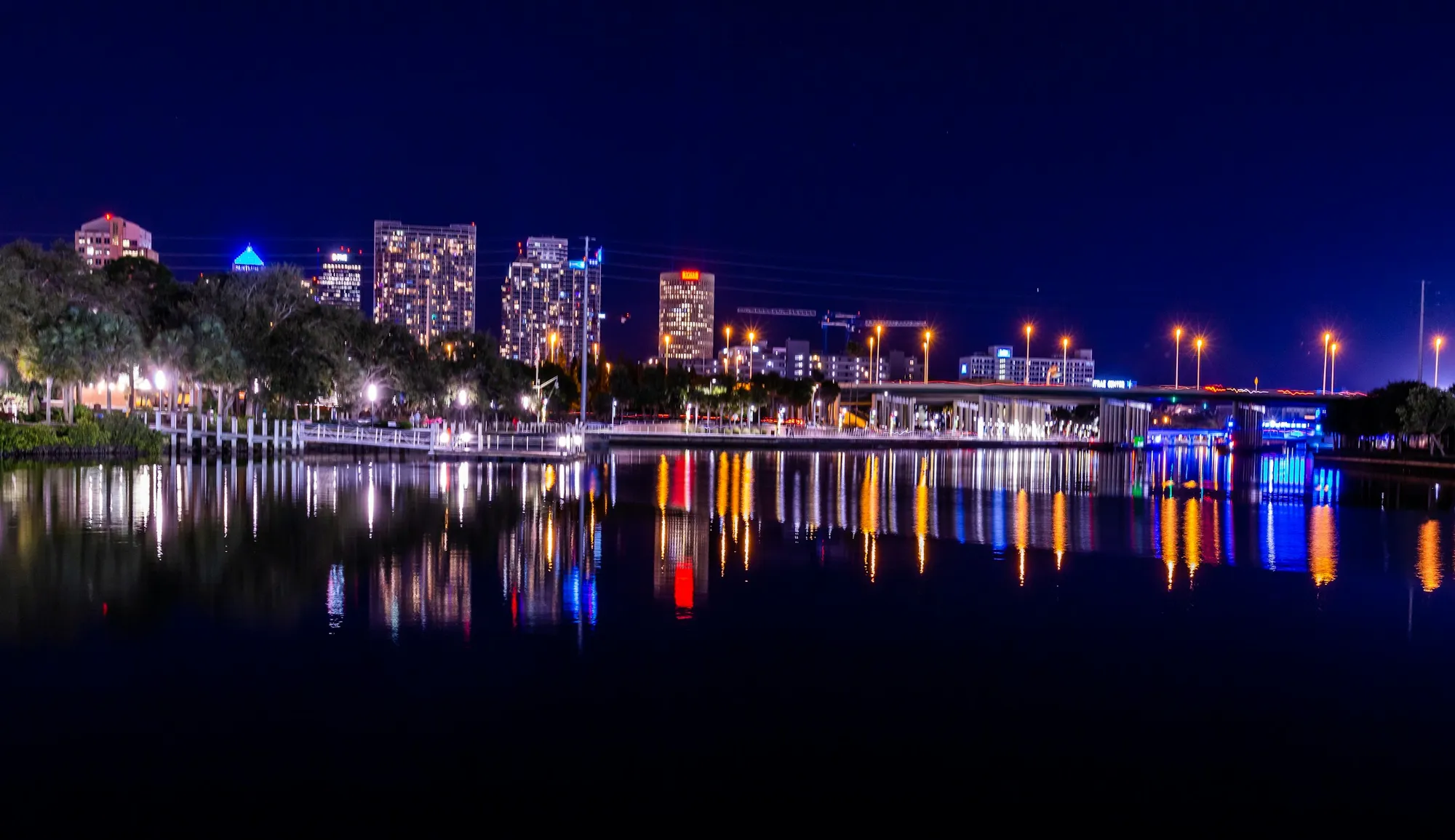 Downtown Tampa skyline reflected in the Hillsborough River